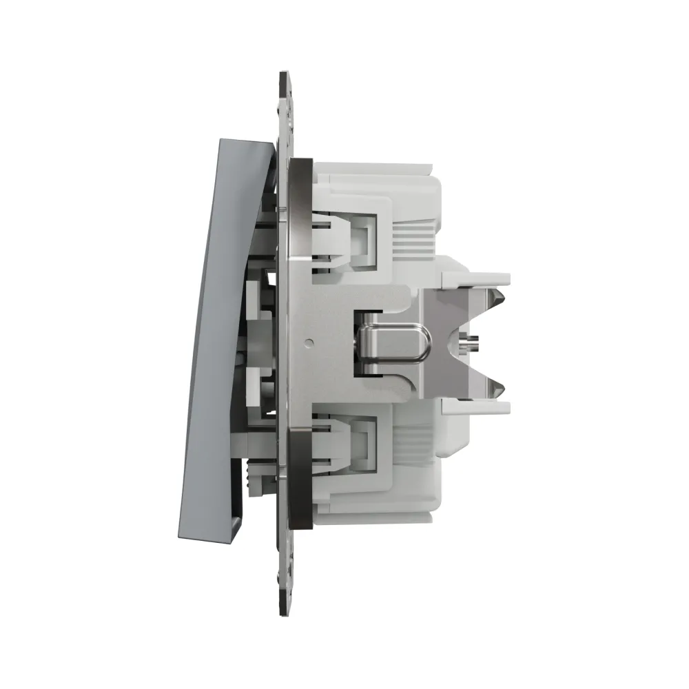 Вимикач Schneider Electric Asfora прохідний з підсвічуванням сталь EPH1500162
