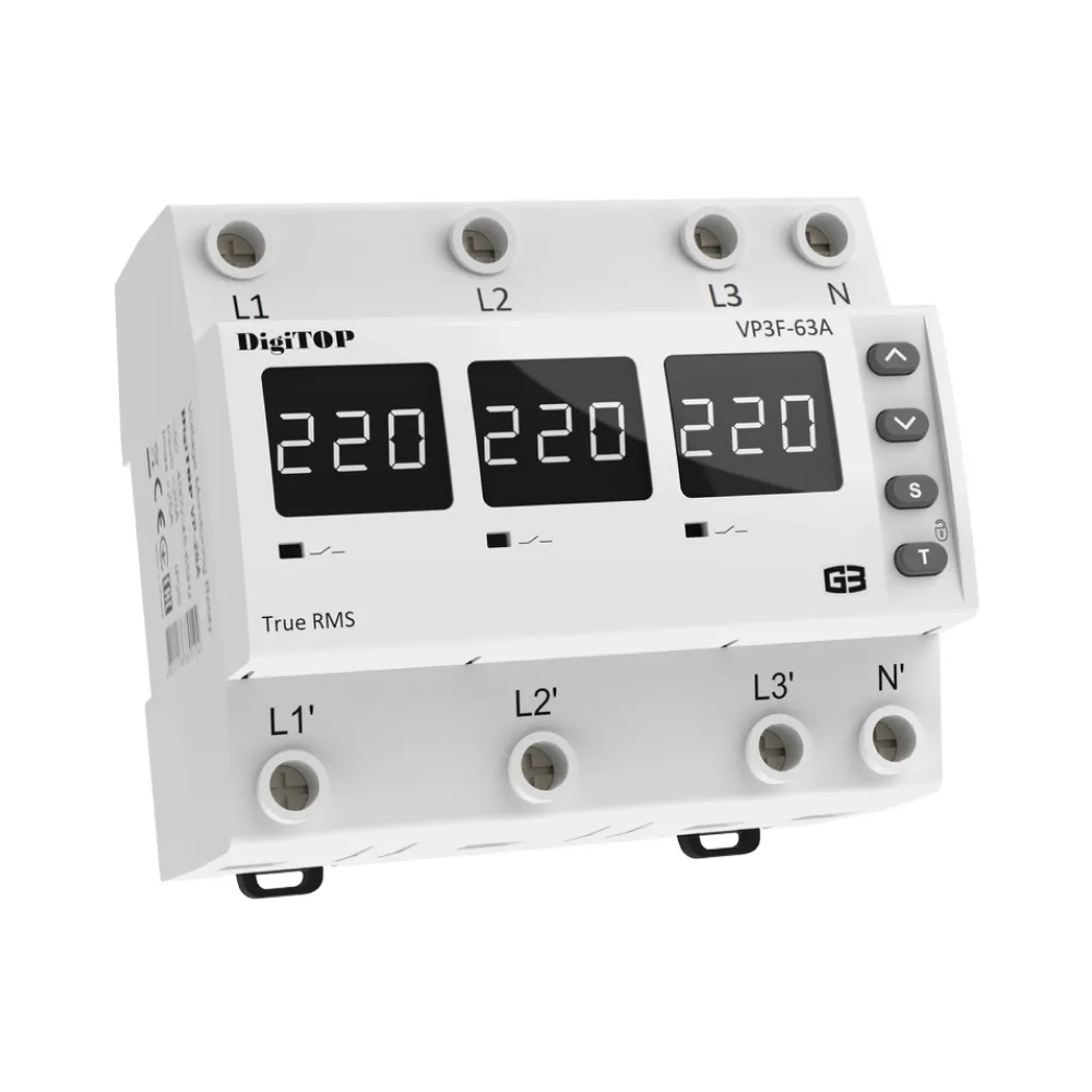 Реле напруги DigiTOP 63А (max 80A) VP-3F63A M6W