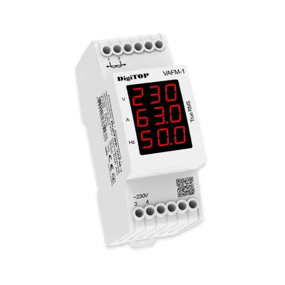 Амперметр-вольтметр-частотомір DigiTOP  1А - 63А  ~40 B - ~400 B VAFM-1