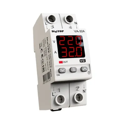 Реле напряжения DigiTOP 32 А (max 40A) VA-32A M2R