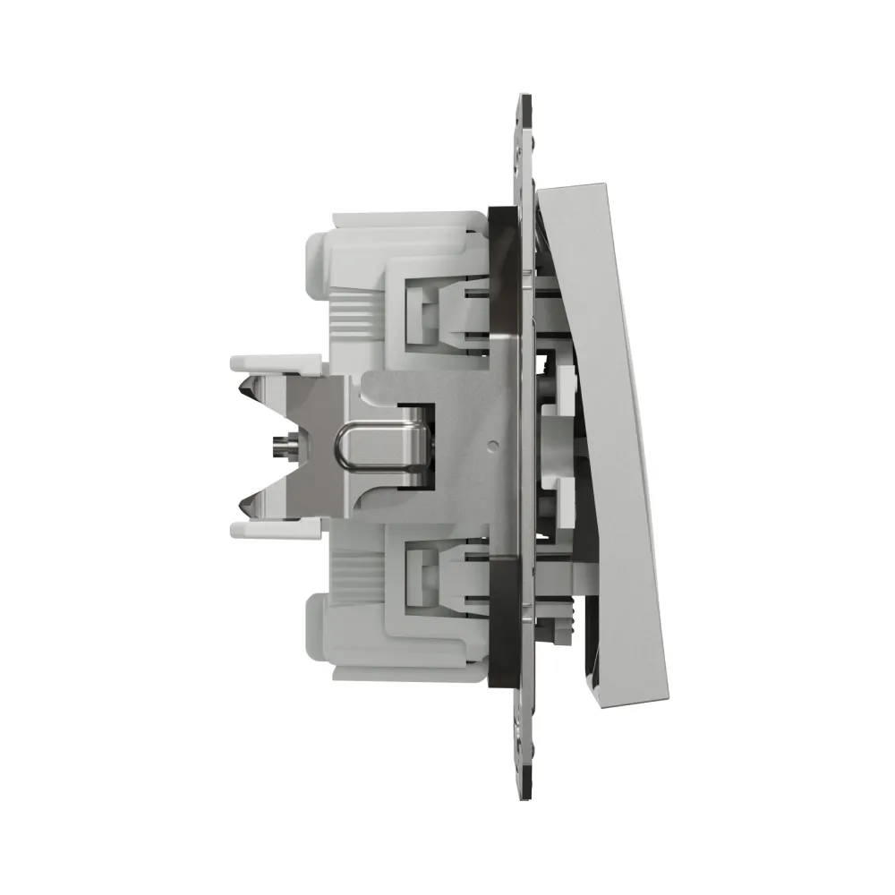 Вимикач Schneider Electric Asfora алюміній двоклавішний внутрішній прохідний EPH0600161