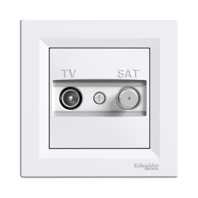 Розетка телевізійна Schneider Electric Asfora біла ТV+SAT кінцева внутрішня EPH3400421