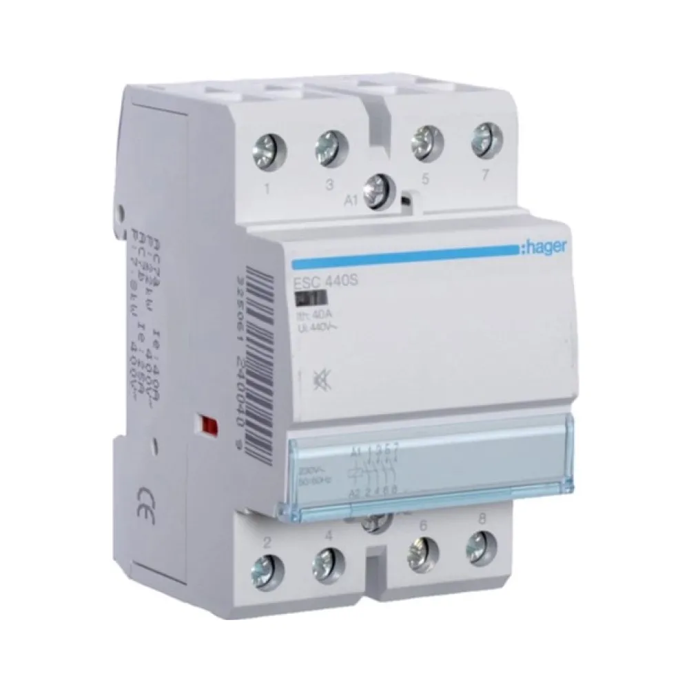 Контактор Hager безшумний 40A 4НО 230В ESC440S