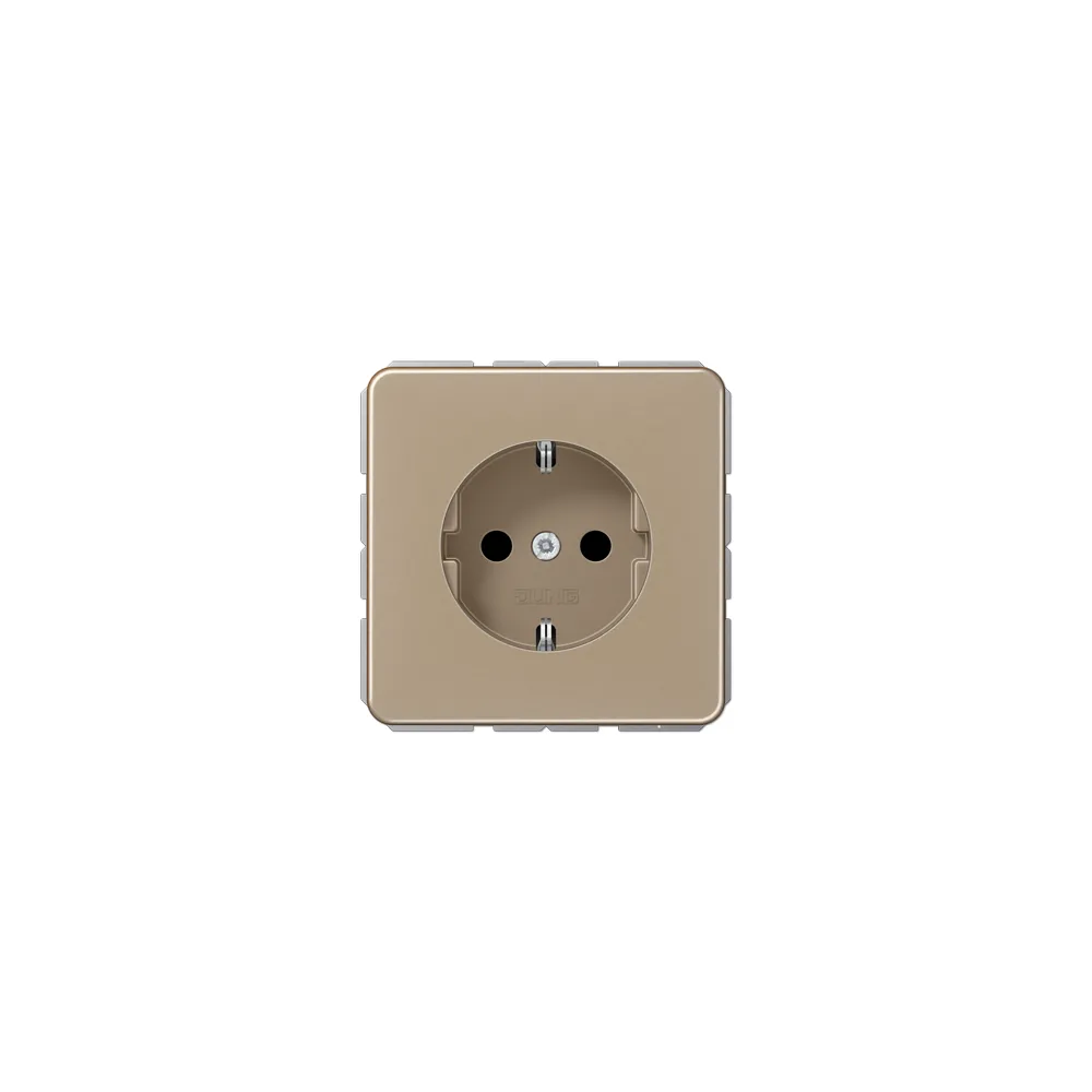 JUNG CD Розетка SCHUKO з захисними шторками золота бронза CD1520KIGB
