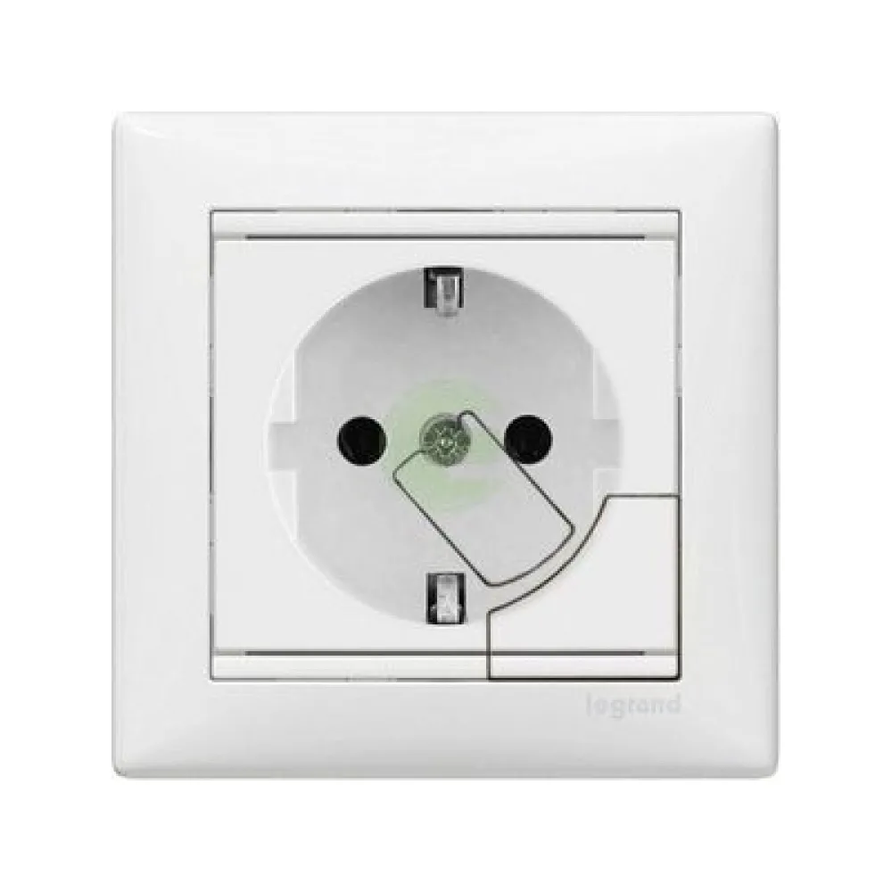 Legrand Valena Classic Pозетка 2К+З з механізмом виштовкування вилки Білий 774394