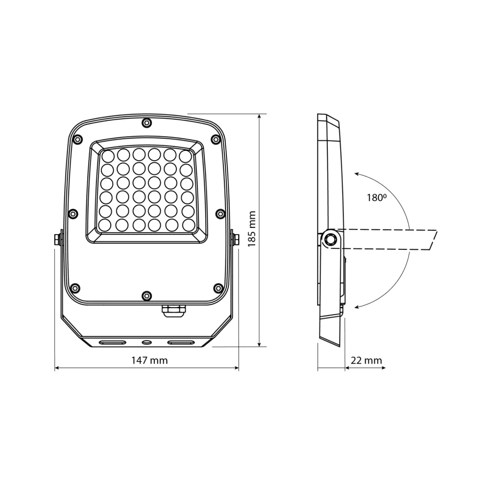 LED прожектор VIDEX 30W 300-5000-6500K Білий VL-F5-030CW