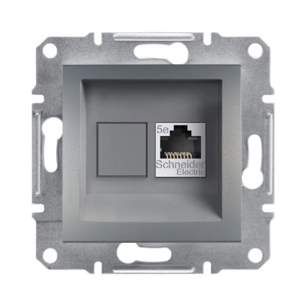 Розетка компьютерная Schneider Electric Asfora сталь RJ45 UTP 5E внутренняя EPH4300162