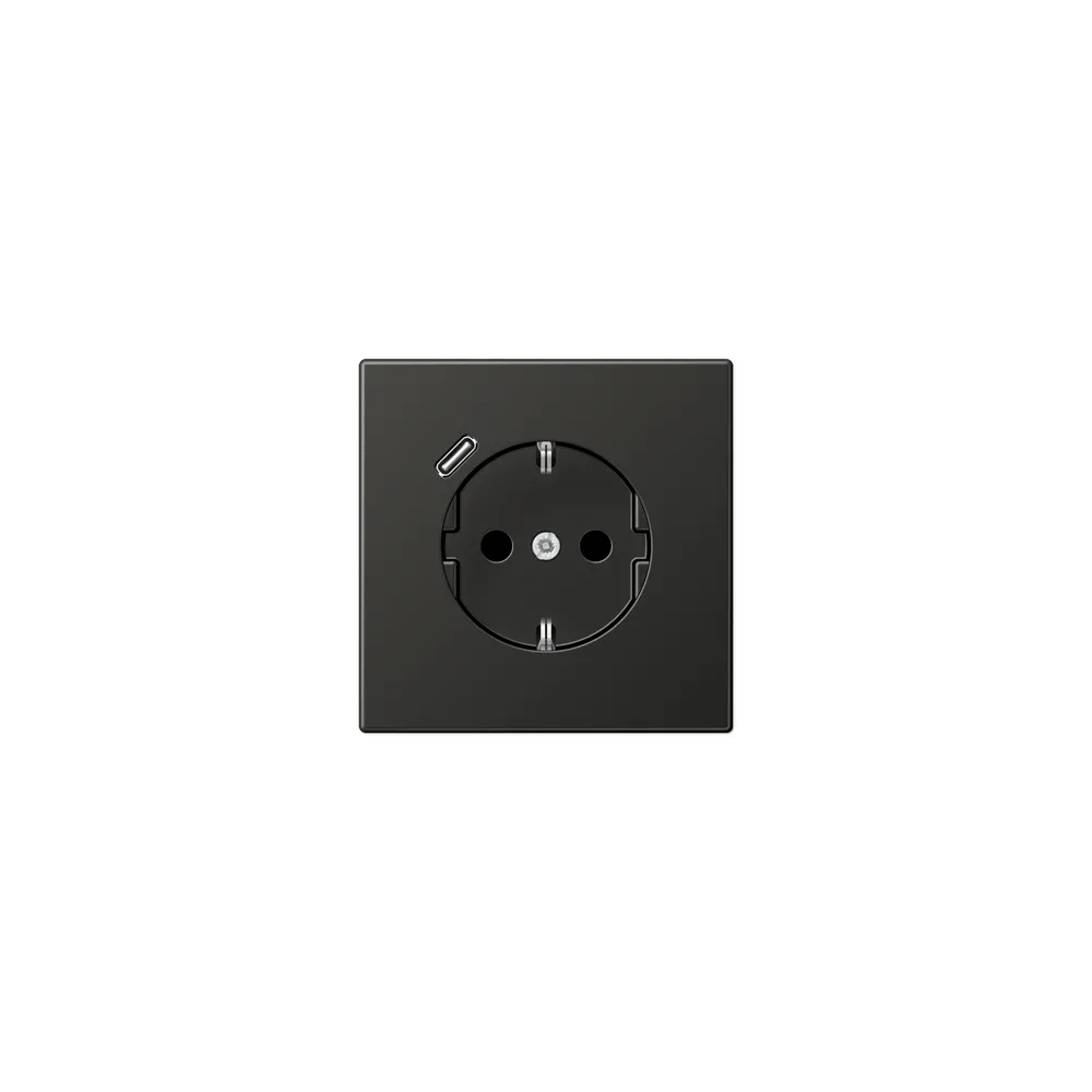 JUNG LSx-механізм Розетка SCHUKO® з USB-інтерфейсом алюміній антрацит AL1520-18CAN-L