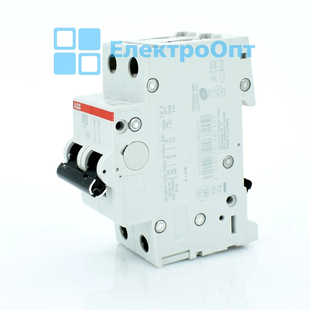 ABB Автоматичний вимикач, 6kA, 2p, S202-B32