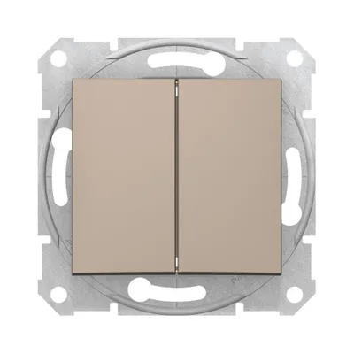 Вимикач Schneider Electric Sedna титан двоклавішний внутрішній SDN0300168