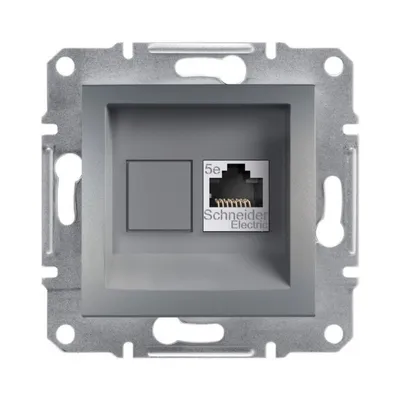 Розетка комп'ютерна Schneider Electric Asfora сталь RJ45 UTP 5E внутрішня EPH4300162
