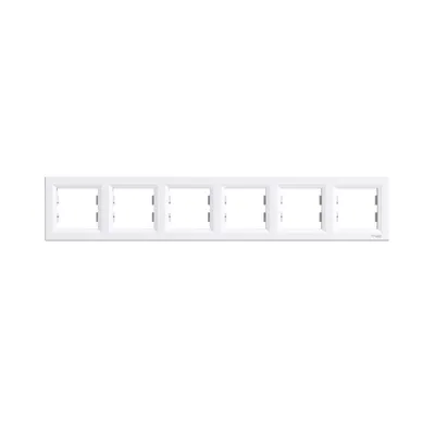 Рамка Schneider Electric Asfora бiла шестимісна горизонтальна EPH5800621