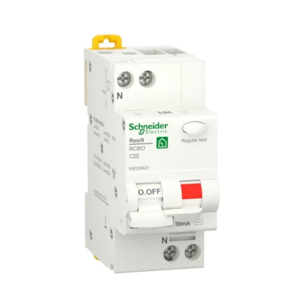 Диференційний автомат Schneider Electric Resi 9 1P+N 20A C 30mA АC 6kA R9D25620
