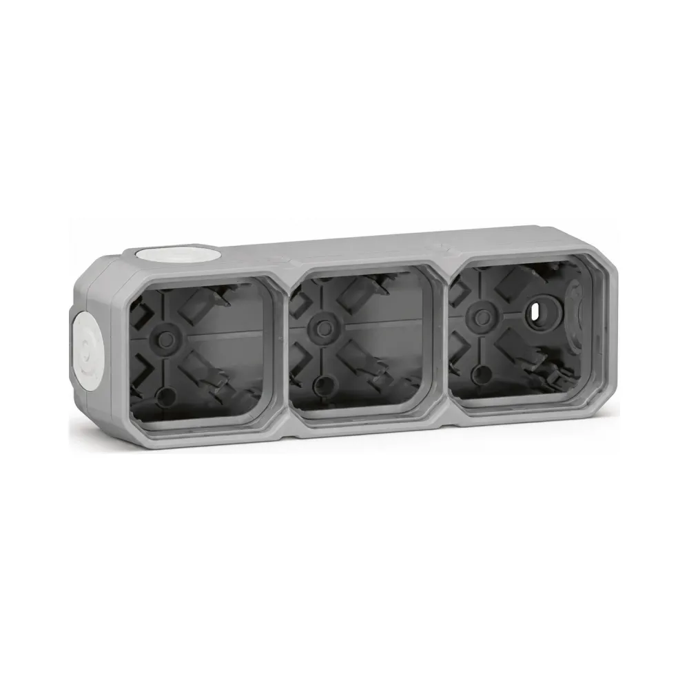 Legrand Коробка наклад. 3-пост. гориз./верт. Plexo New  сірий 069680L