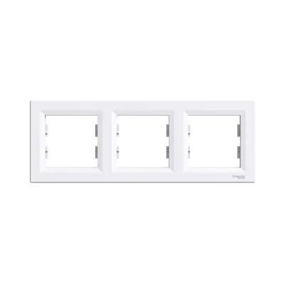 Рамка Schneider Electric Asfora бiла тримісна горизонтальна EPH5800321