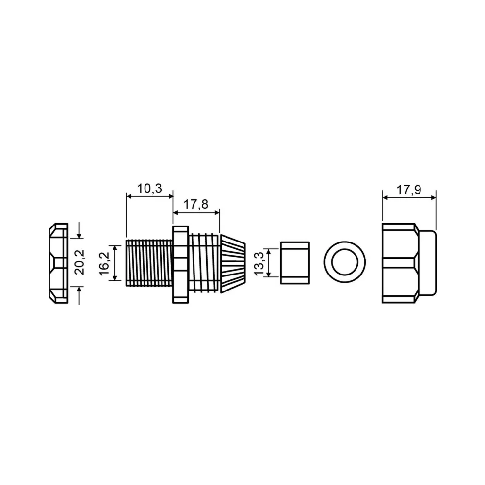 Сальник АСКО PG 13.5 с обжимом (5–13 мм) 00001737 