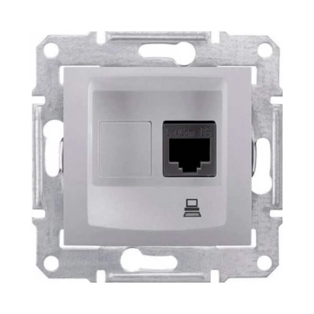 Розетка комп'ютерна Schneider Electric Sedna алюміній RJ-45 внутрішня 5E SDN4300160