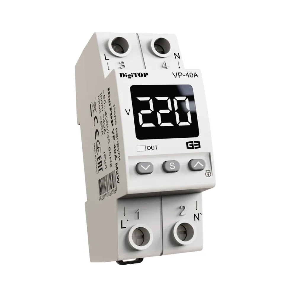 Реле напруги DigiTOP 40 А (max 50A) VP-40A M2W