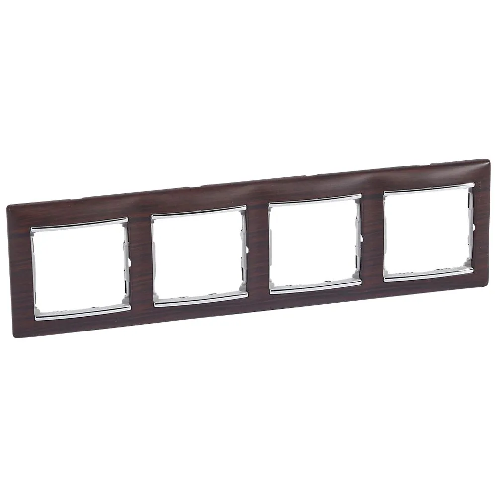 Legrand Valena Classic Рамка 4 пости Темне дерево срібний штрих 770374