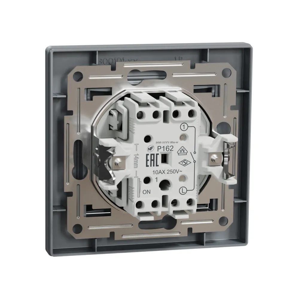 Выключатель Schneider Electric Asfora сталь одноклавишный внутренний EPH0100162