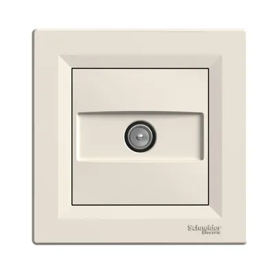 Розетка телевізійна ТV Schneider Electric Asfora крем 8dP прохідна EPH3200323