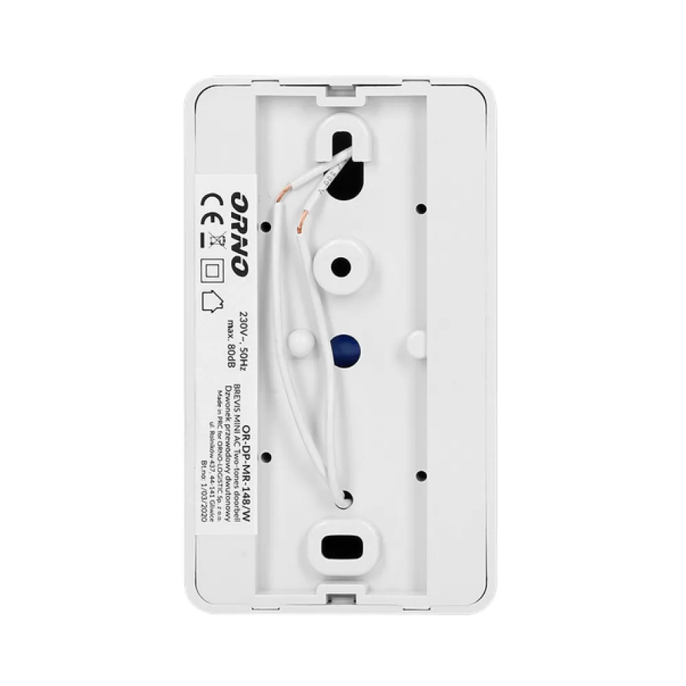 Звонок ORNO BREVIS MINI AC 2 тоновый белый 220V OR-DP-MR-148/W 800634