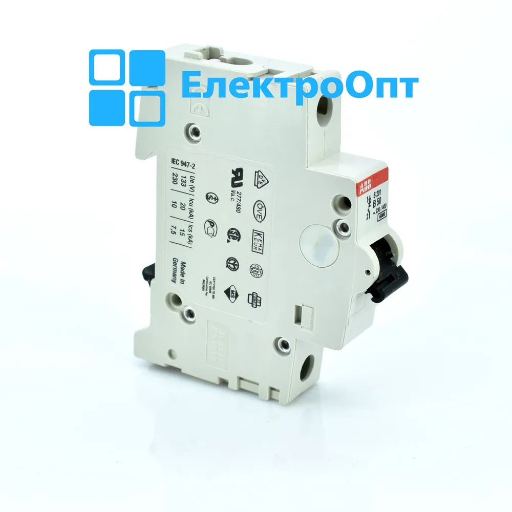 ABB Автоматичний вимикач, 6kA, 1p, 50A S201-B50