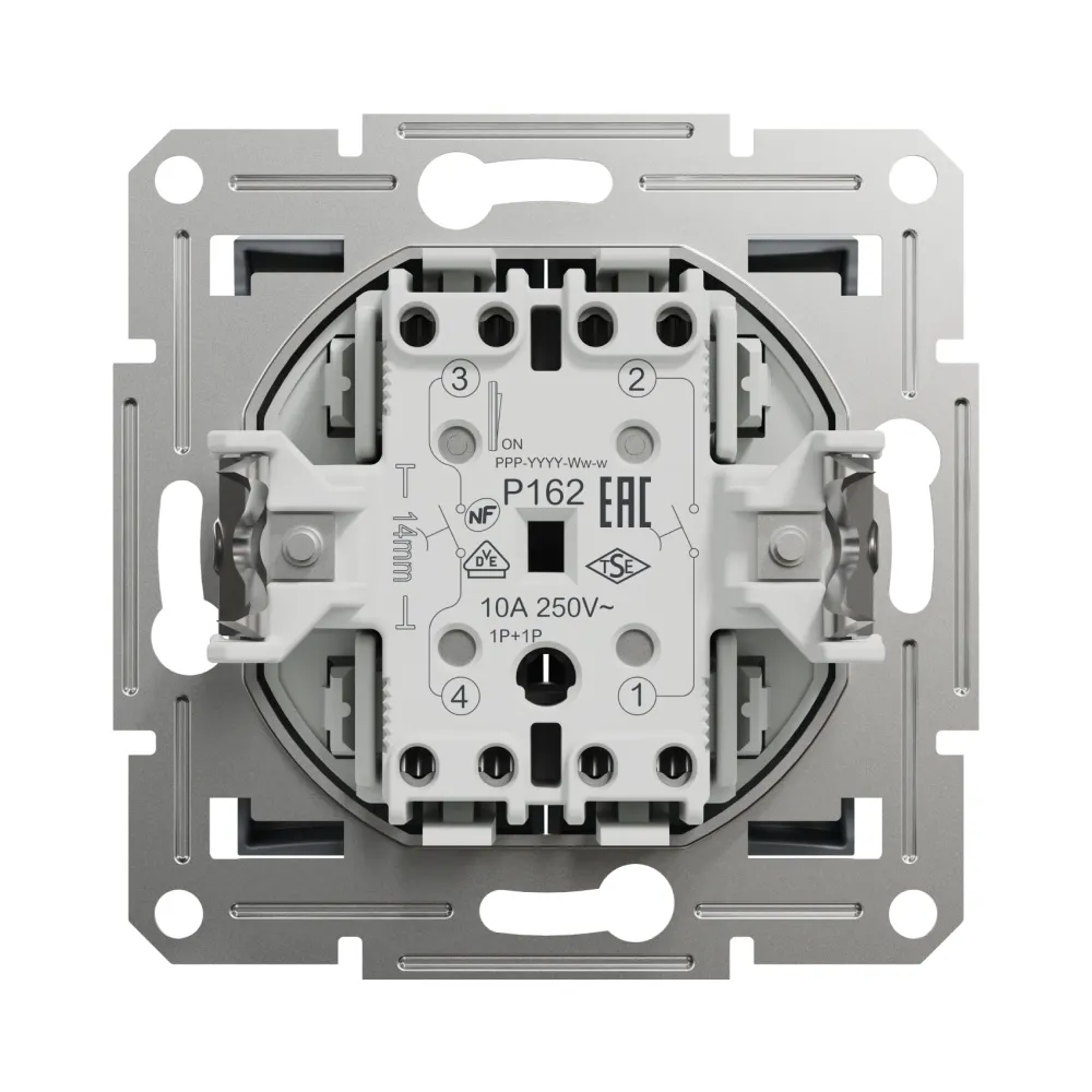 Вимикач кнопковий Schneider Electric Asfora сталь двоклавішний самозажимний EPH1100162