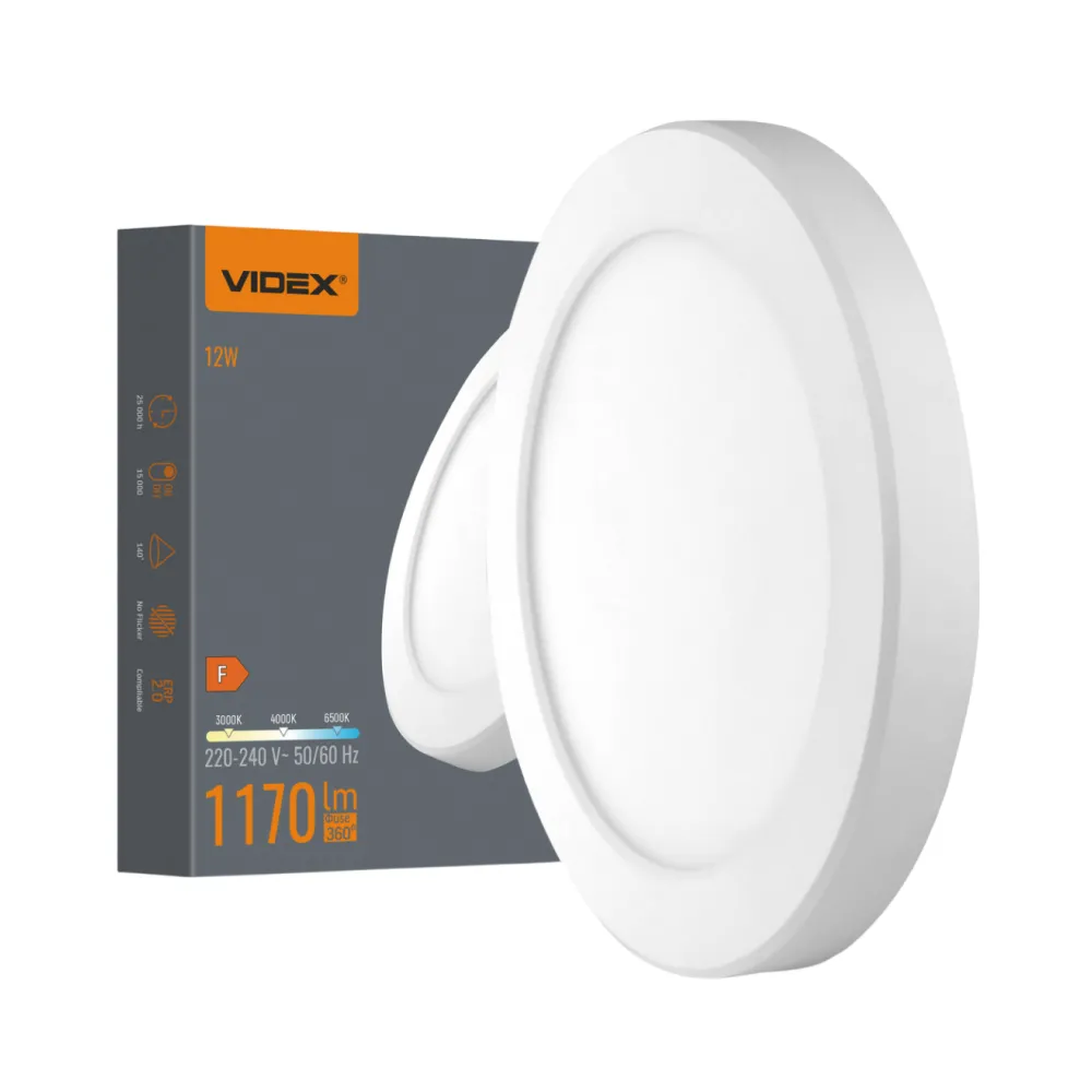 Світильник круглий VIDEX 12W White VL-DL6R-12CW