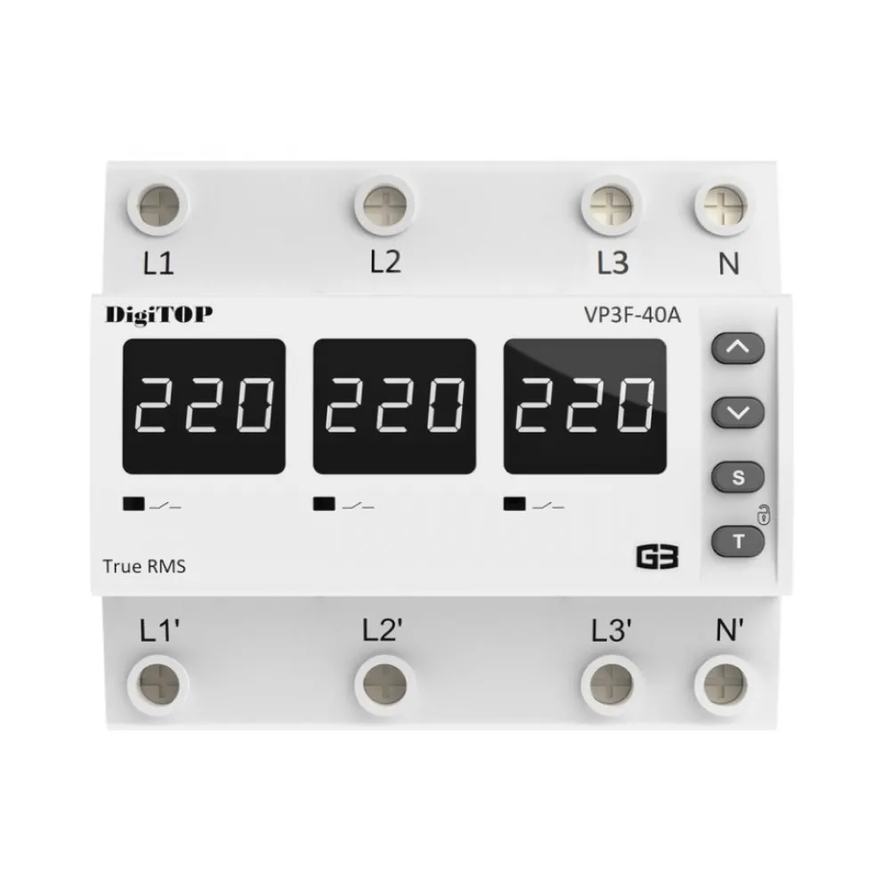 Реле напруги DigiTOP 40А (max 50A) VP-3F40A M6W