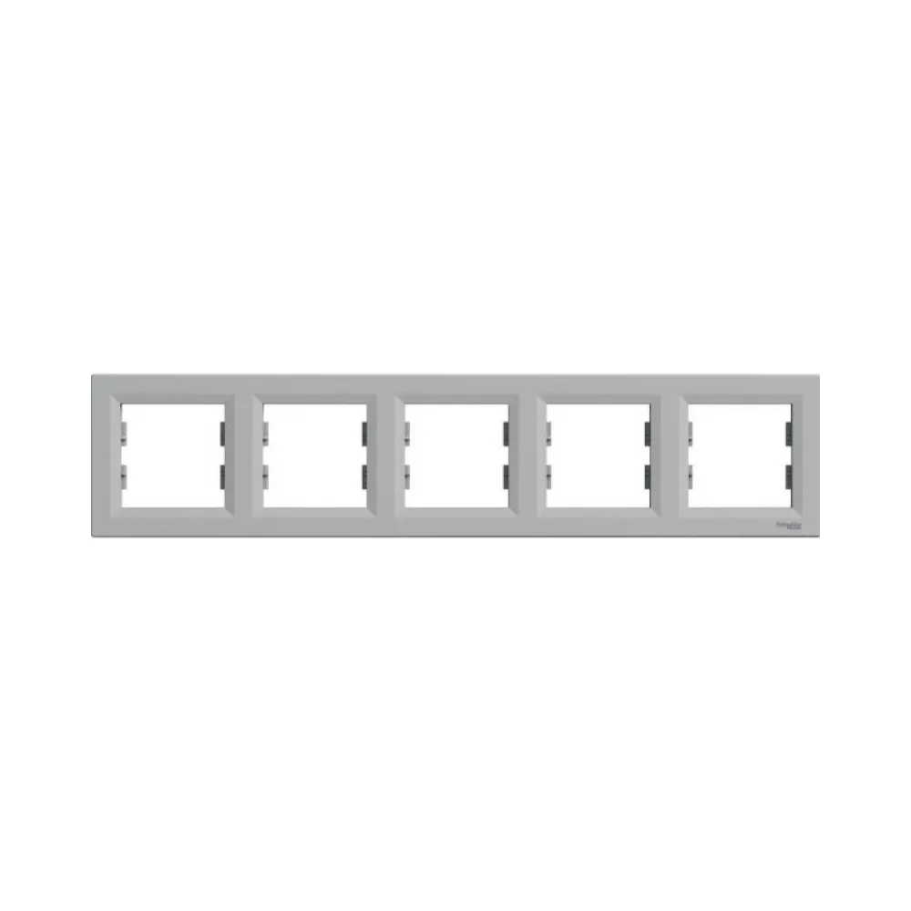 Рамка Schneider Electric Asfora алюміній п'ятимісна горизонтальна EPH5800561