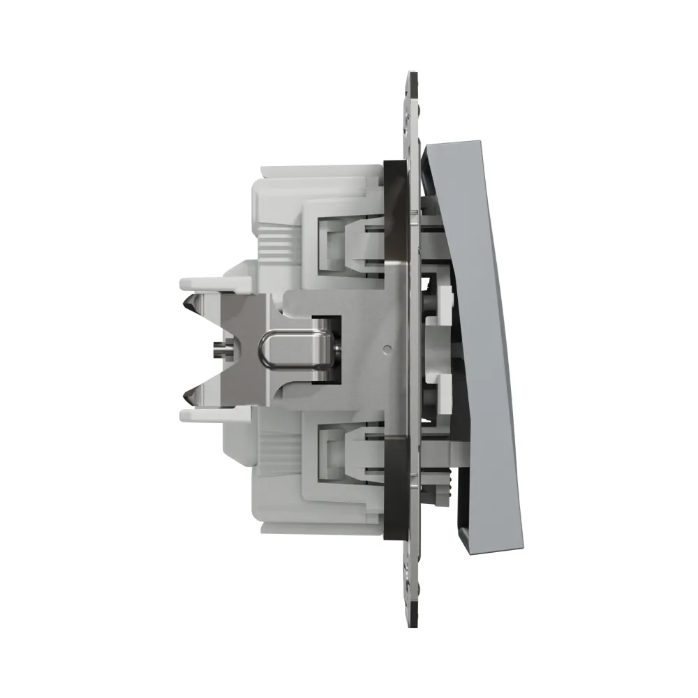 Выключатель Schneider Electric Asfora сталь одноклавишный внутренний с подсветкой EPH1400162