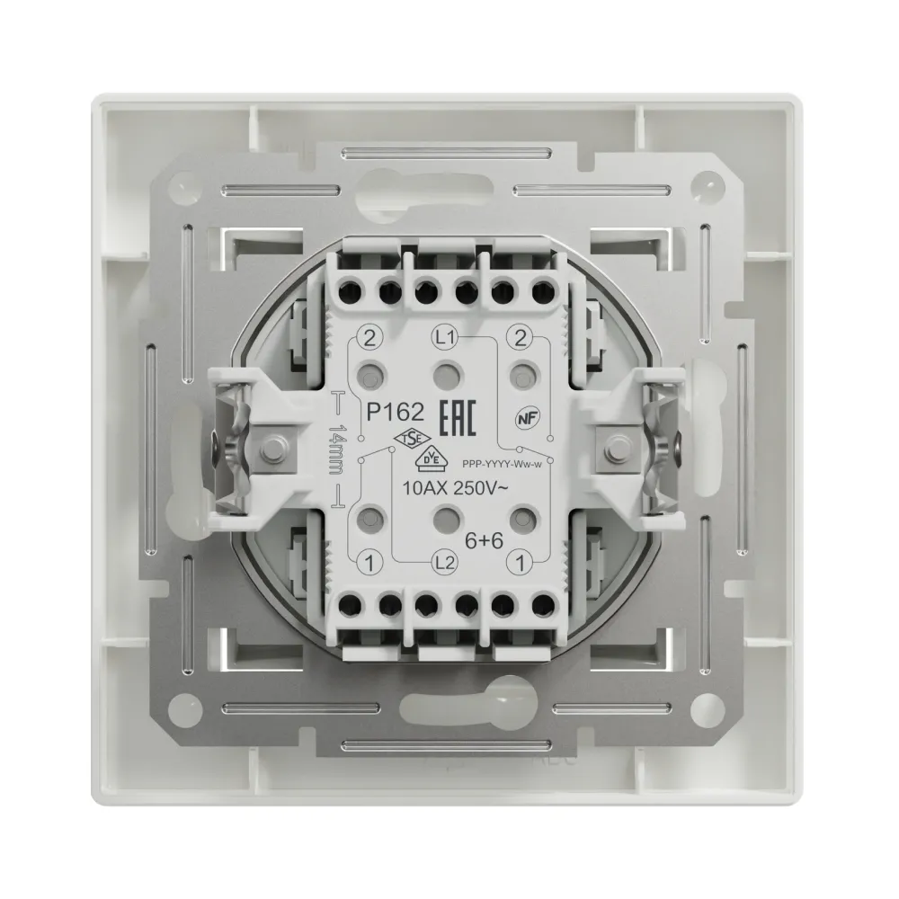 Выключатель Schneider Electric Asfora белый двухклавишный внутренний проходной EPH0600121