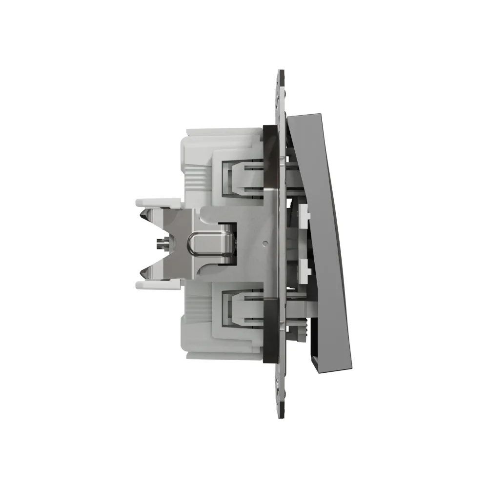 Перемикач Schneider Electric Asfora антрацит одноклавішний внутрішній самозажимний EPH0400171