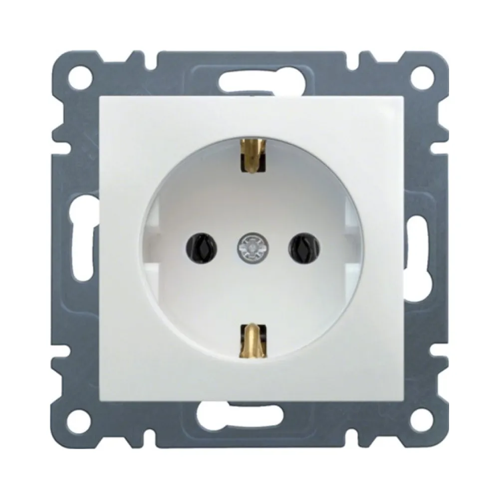 Розетка HAGER Lumina с заземлением белая WL1050