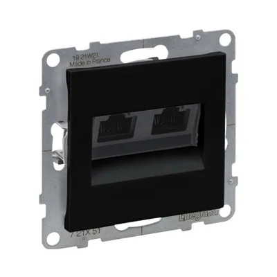 Розетка інформаційна подвійна Legrand Suno RJ45 CAT5E UTP чорний 721451