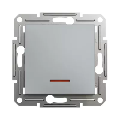Выключатель Schneider Electric Asfora проходной с подсветкой сталь EPH1500162