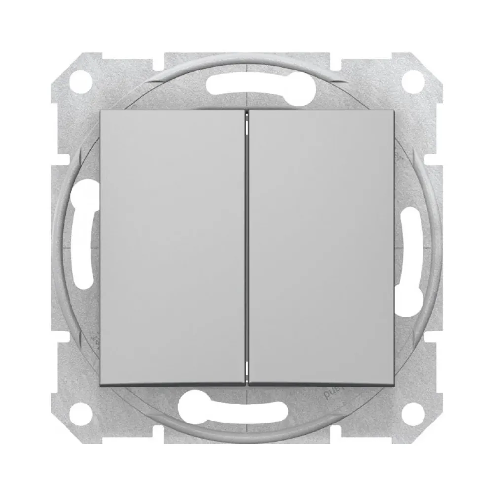 Выключатель Schneider Electric Sedna алюминий двухклавишный внутренний проходной SDN0600160