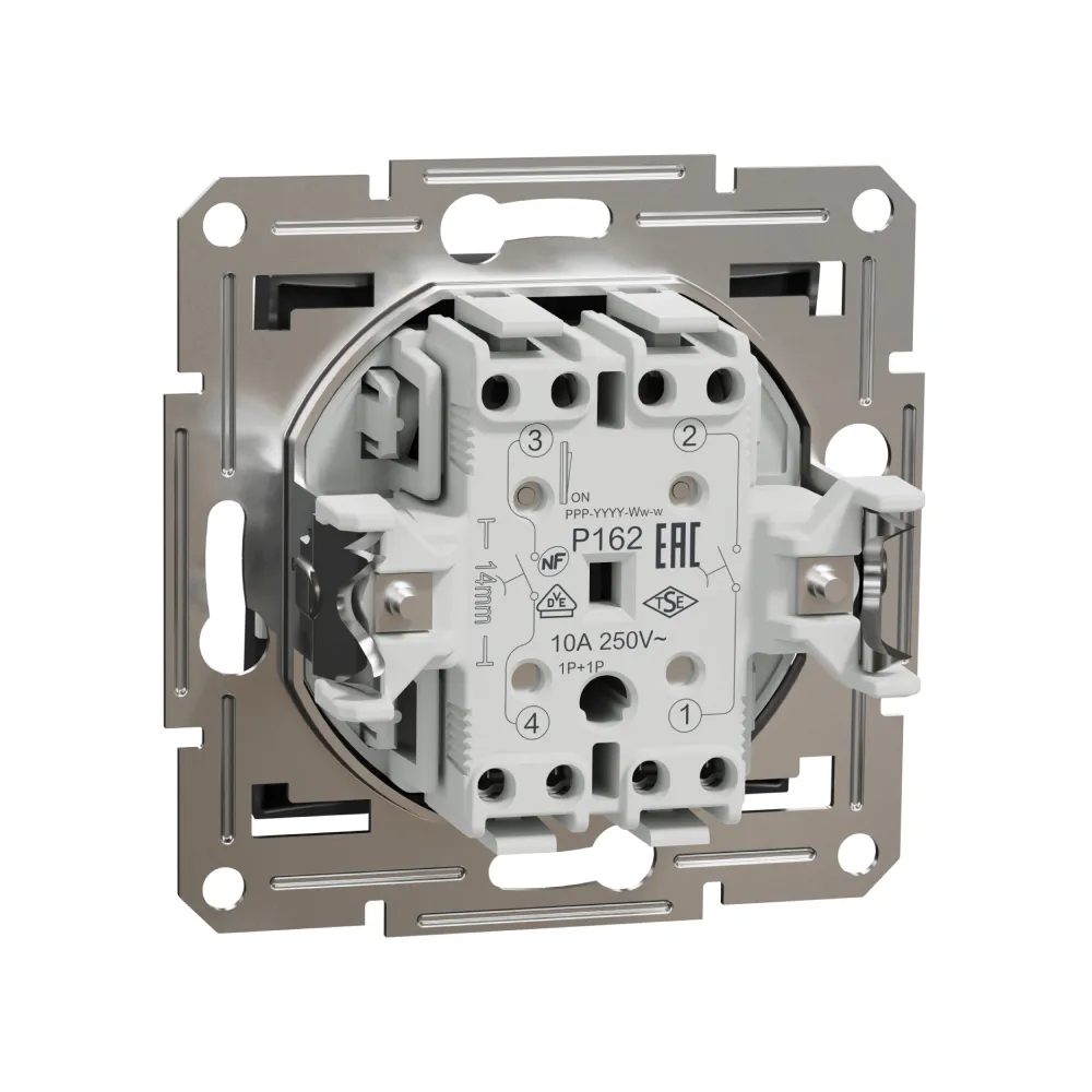 Вимикач кнопковий Schneider Electric Asfora антрацит двоклавішний самозажимний EPH1100171