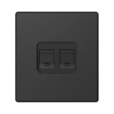 Розетка CAT6e подвійна комп'ютерна вугільно-чорна VIDEX NOTA VF-NT-SK1PC6-BL VF-NT-SK2PC6-BL
