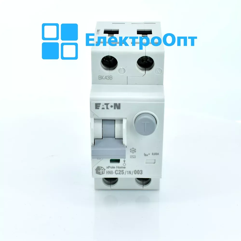 Дифференциальный автомат Eaton HNB-C25/1N/003 2P 25А 30мА характеристика C тип AC 195129