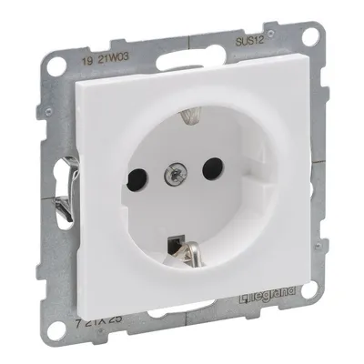 Розетка силовая с заземлением Legrand Suno белый 721125