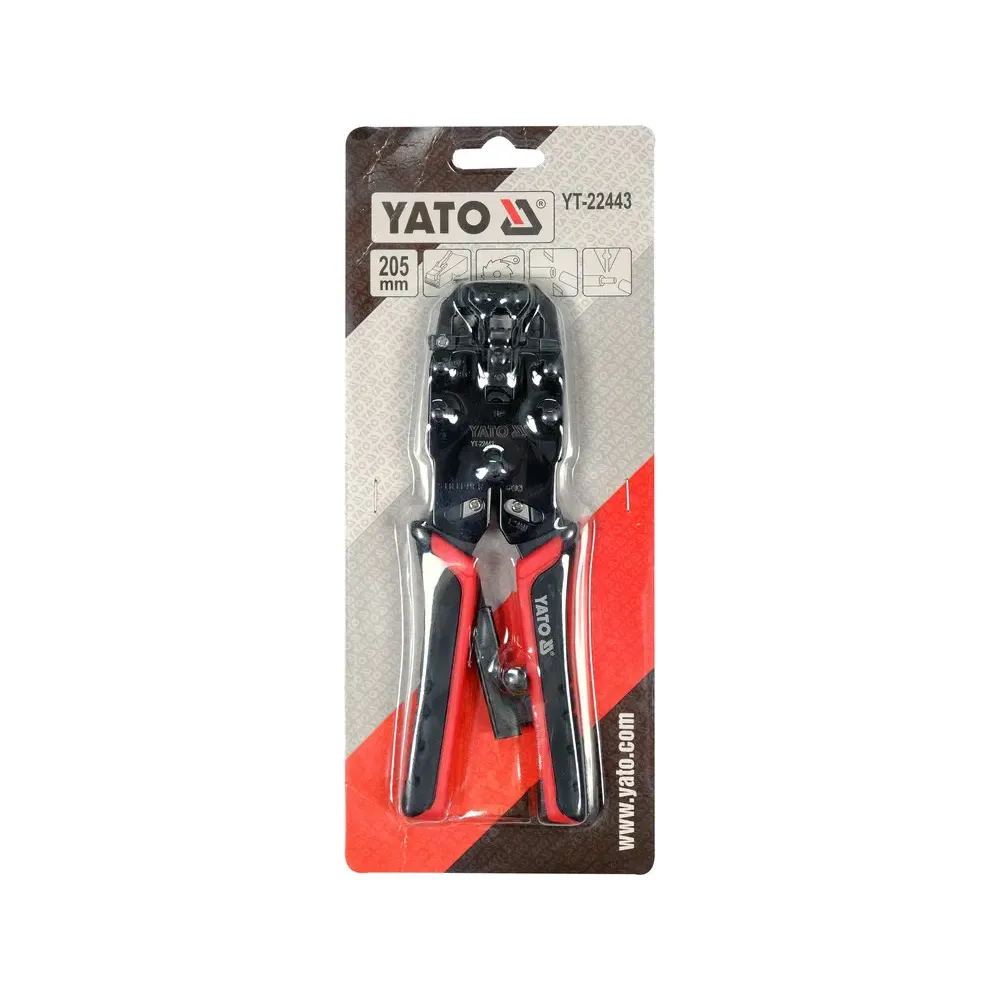 Кліщі Yato для обжиму і зачистки проводів тип RJ45 / RJ10 / RJ11 YT-22443