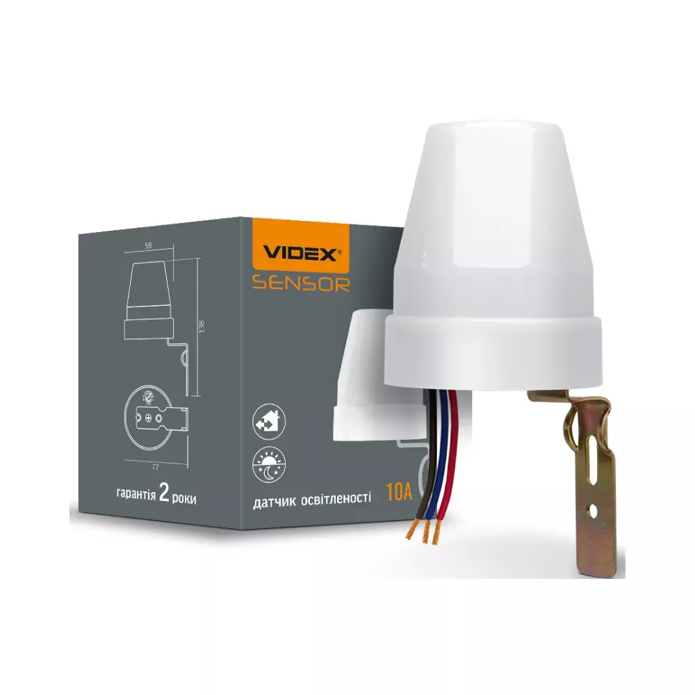 Датчик освітленості VIDEX VL-SN02 10A 220V фотометричний VL-SN02