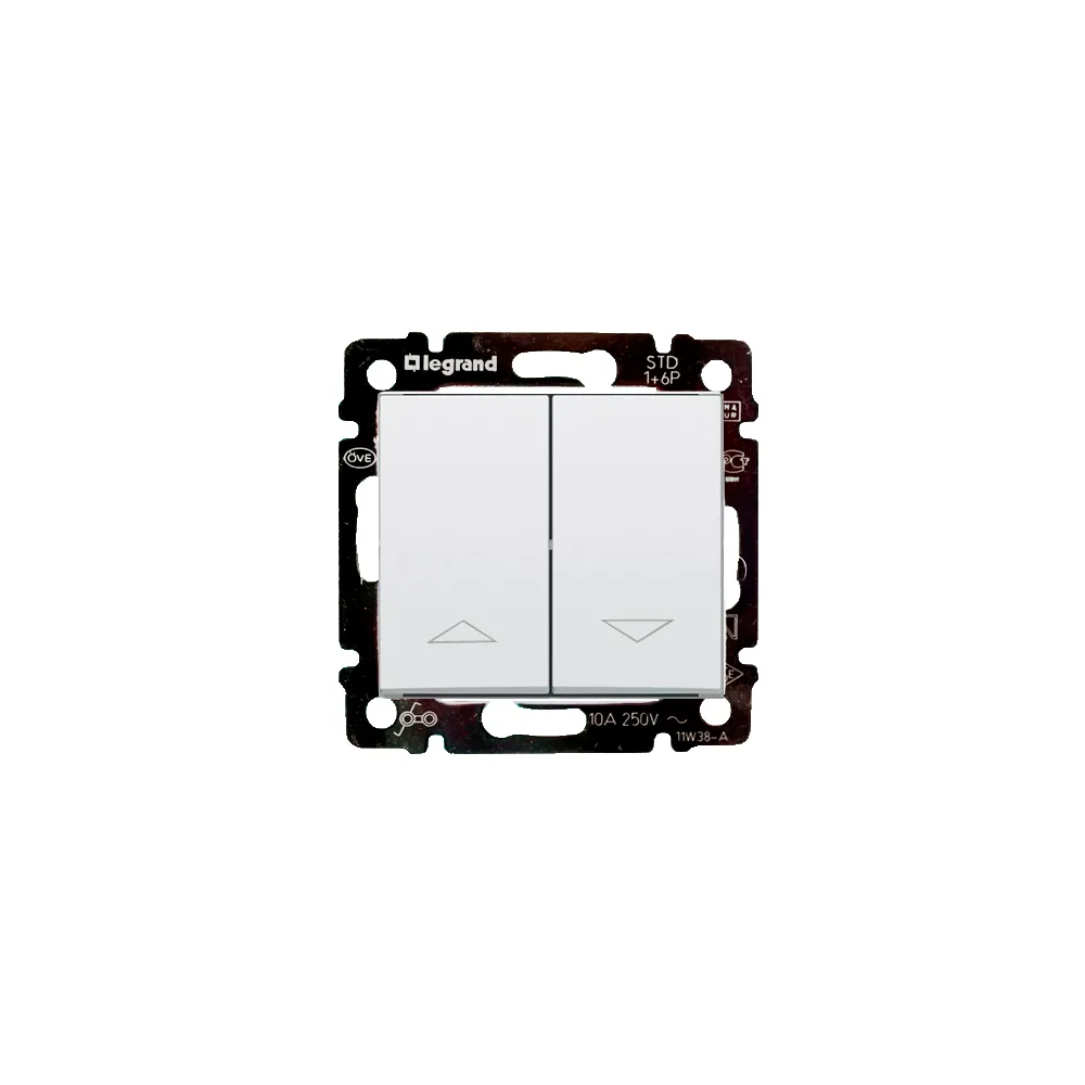 Legrand Valena Classic Вимикач без фіксації з електричним блокуванням 10А для жалюзі Білий 774414