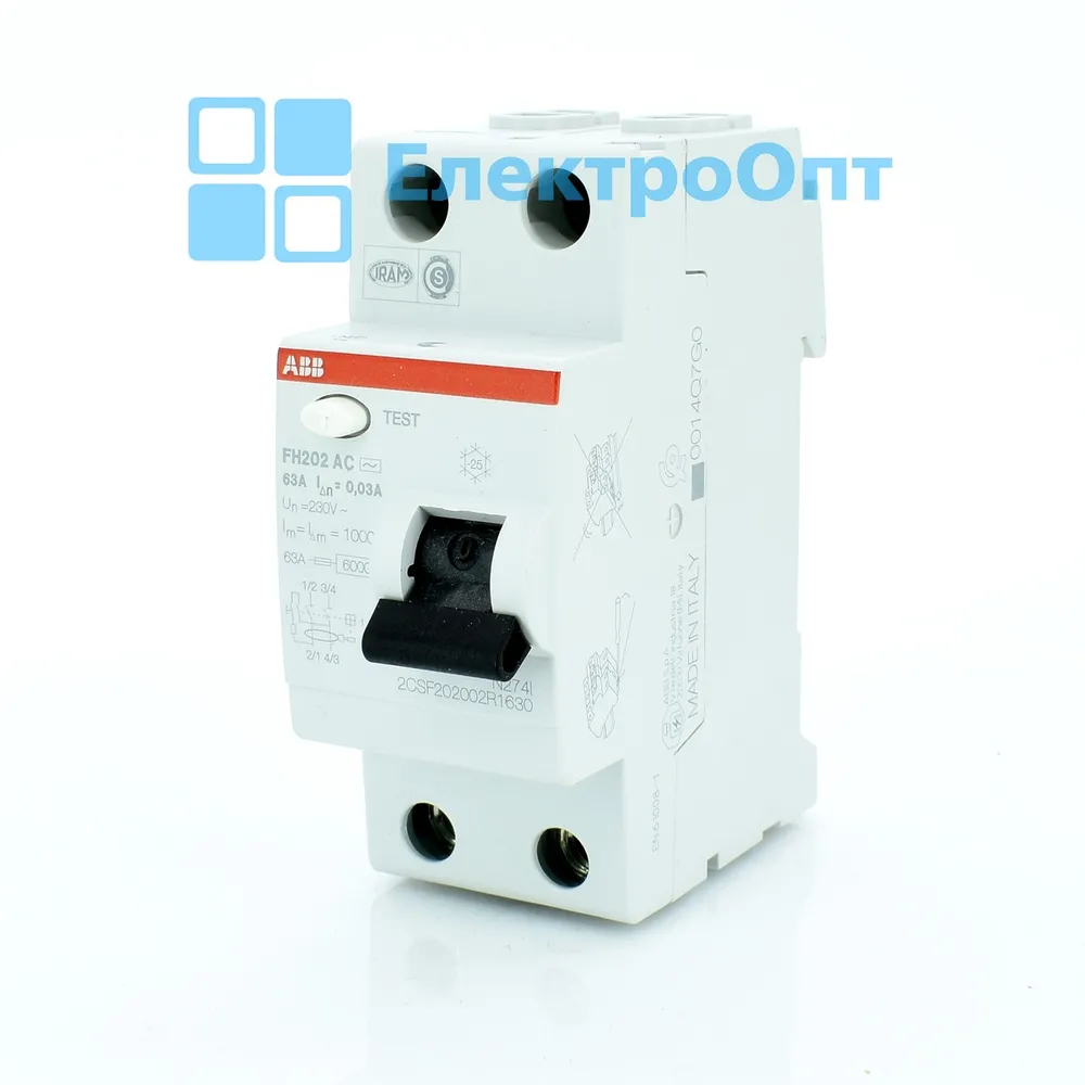 ABB ПЗВ Тип AC 2P 63A 30mA FH202AC-63/0,03