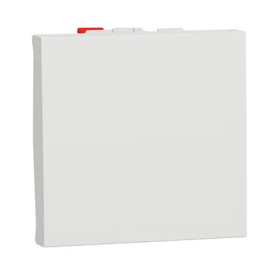 Выключатель кнопочный Schneider Electric Unica New белый одноклавишный 2-модульный NU320618