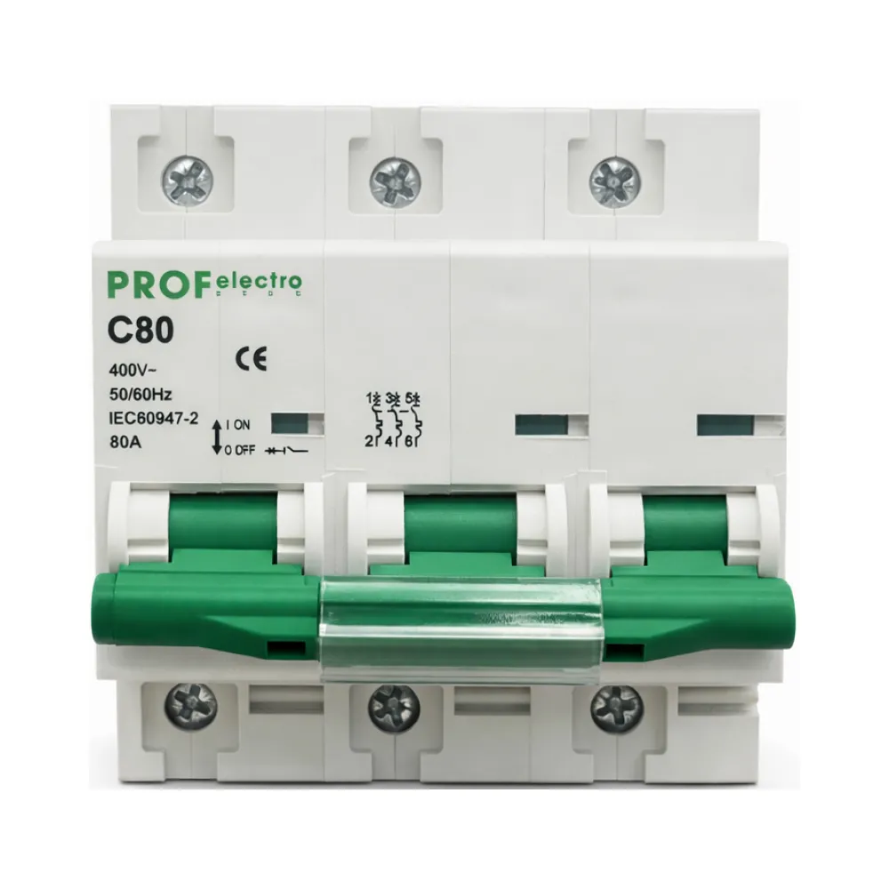 Автоматичний вимикач Profelectro MCB 3P C 80A 10kA 400B 376146