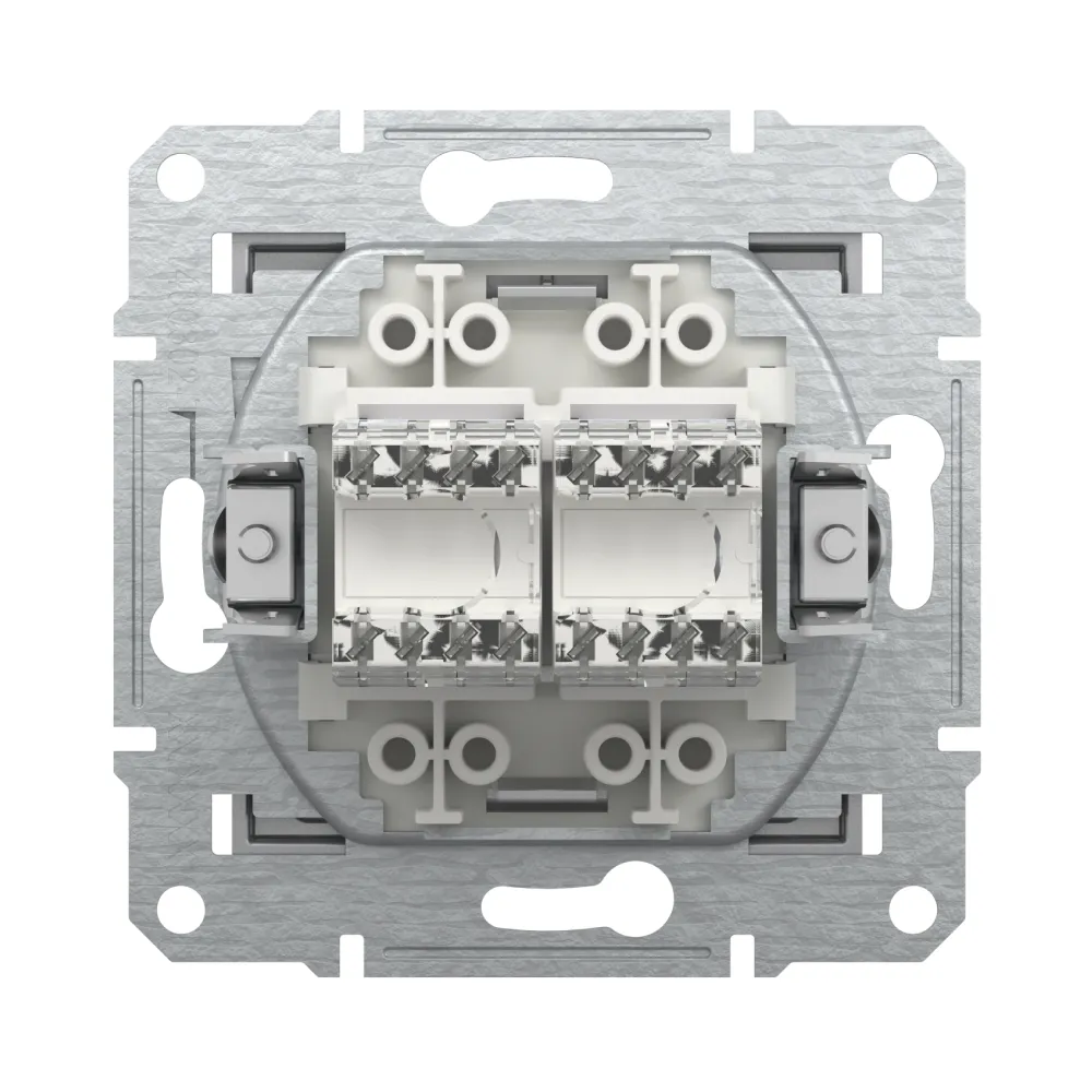 Розетка комп'ютерна Schneider Electric Asfora сталь подвійна RJ45 UTP 5E внутрішня EPH4400162