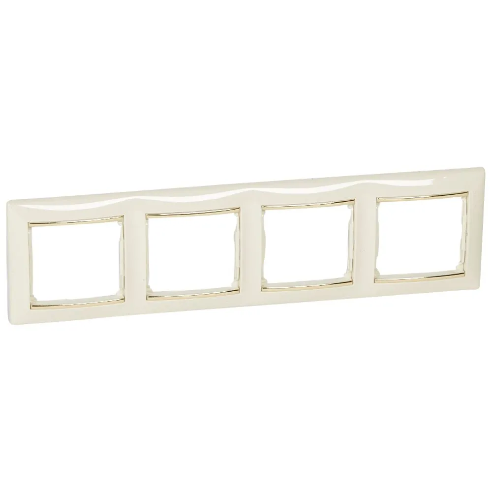 Legrand Valena Classic Рамка 4 пости Слонова кістка золотий штрих 774154